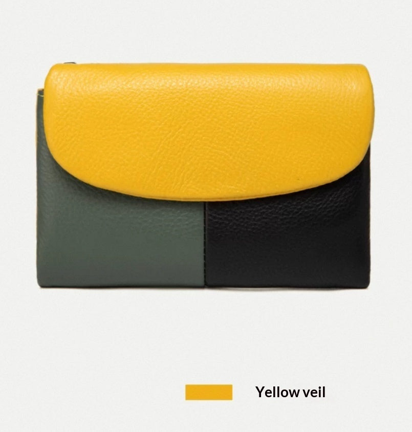 Wallet Short Stylish Women Soft Leather Texture