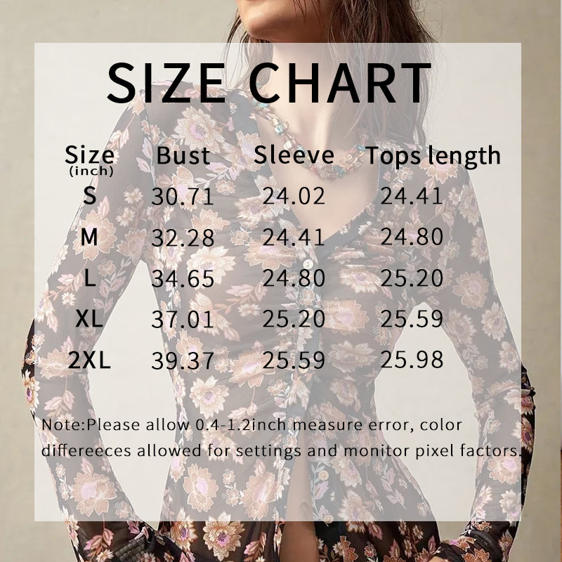 Women Button Down Floral Shirts 2025 Fall Trendy Long Sleeve V Neck Ruched Fitted Blouse Tops