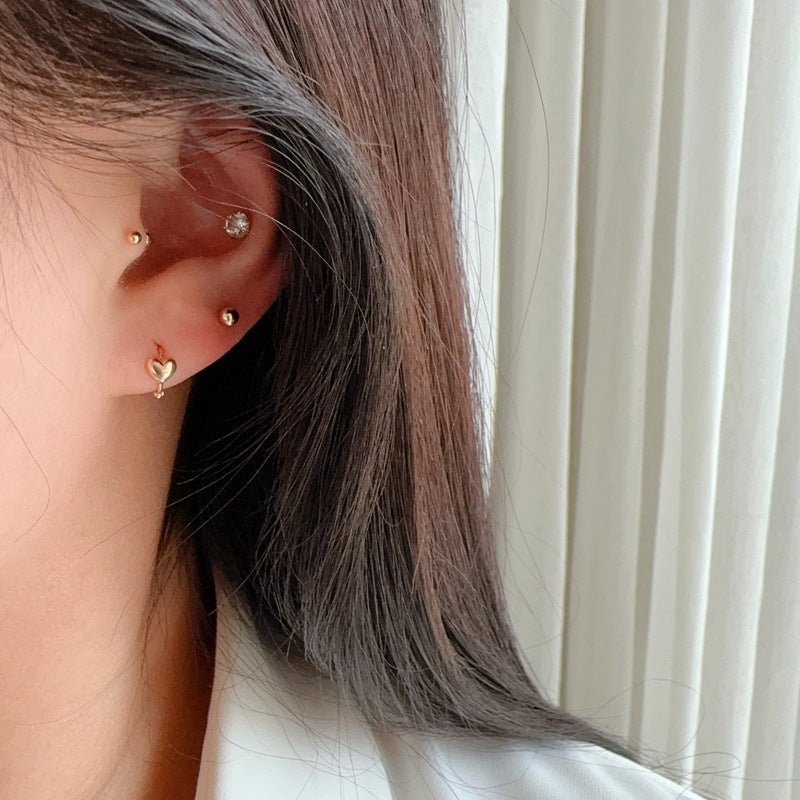 Minimalist Heart-shaped Ear Bone Clip Earrings