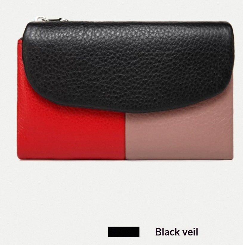 Wallet Short Stylish Women Soft Leather Texture