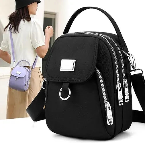Women Crossbody Bag Nylon Messenger Bags Simple Purse For Work, Multi-pocket Storage Shoulder Handbag