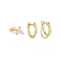 Fashion Double Layer Zircon Earings Set Women