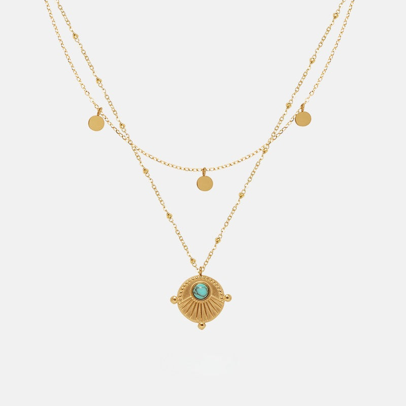 Bohemian-style Double-layer Turquoise Layered Necklace