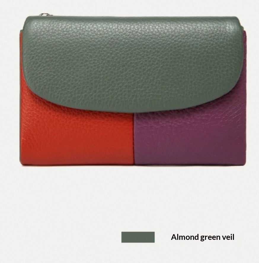 Wallet Short Stylish Women Soft Leather Texture