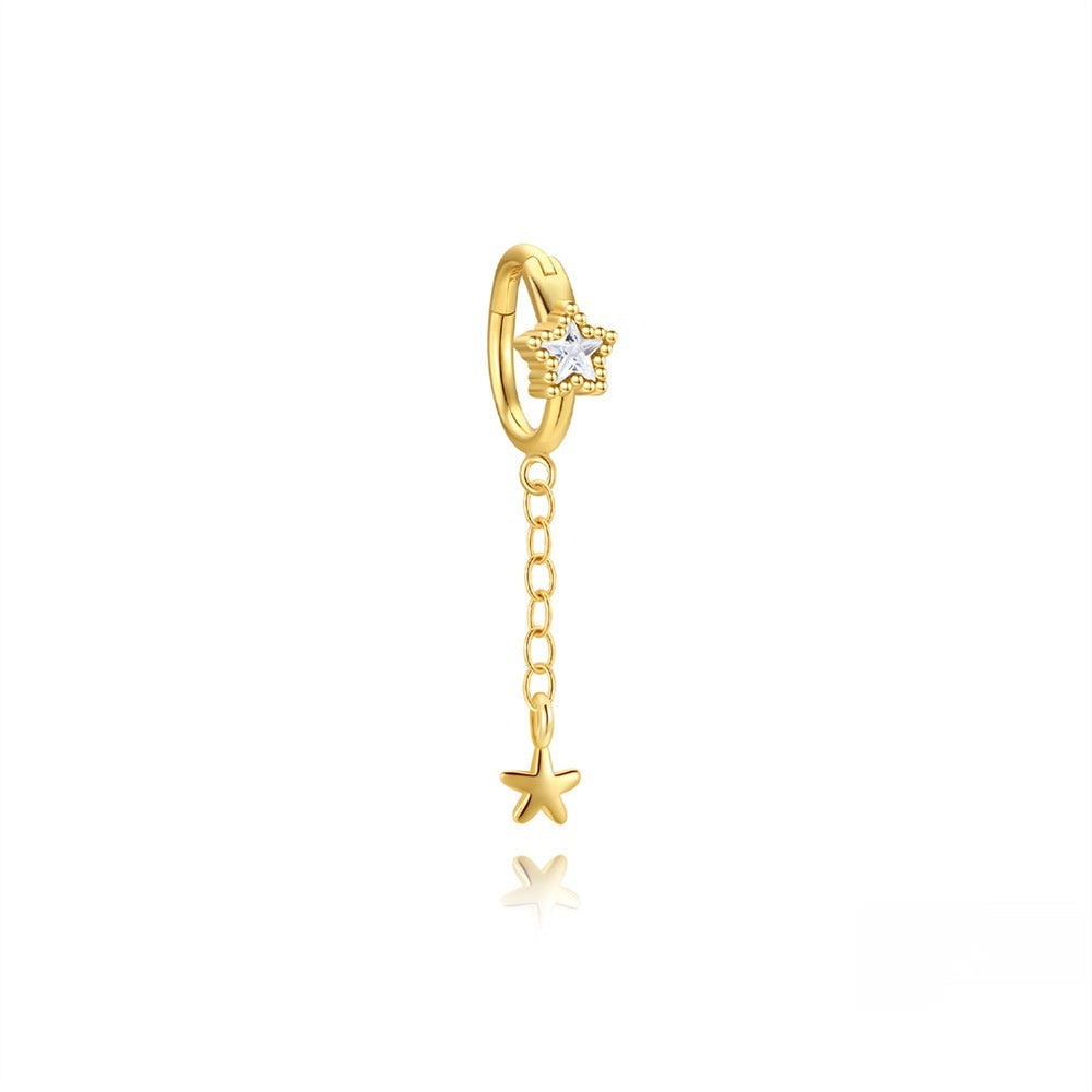 European And American-style Fashion Cross-chain Tassel Earrings