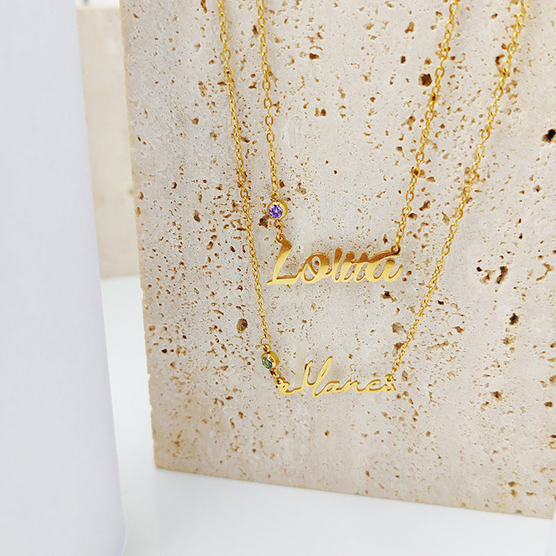 Women's Niche Design Stainless Steel Letter Name Necklace