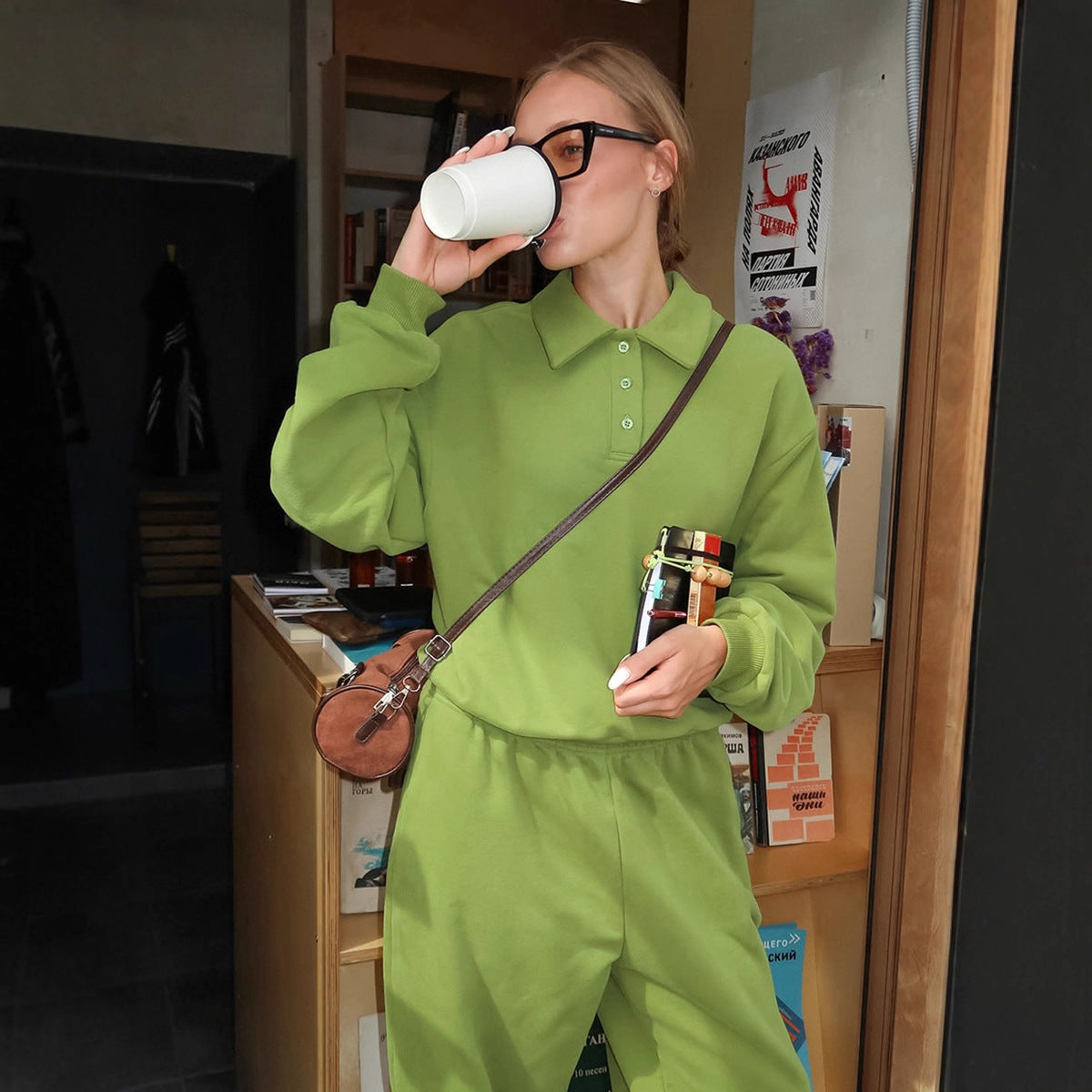 Street Casual Sweatshirt Outfit Women 2025 Winter Fashion