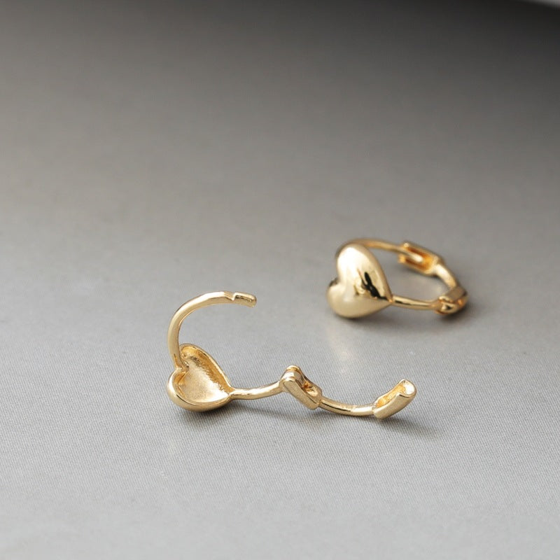 Minimalist Heart-shaped Ear Bone Clip Earrings